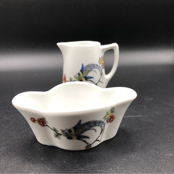 BAVARIA Black Knight Petite Creamer and Open Sugar Peacock FLAWLESS - Picture 2 of 6